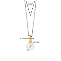 Graceful Pearl Two Tone Necklace