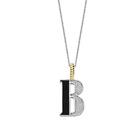 Initial Necklace Black