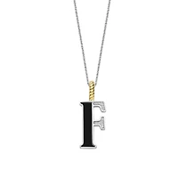 Initial Necklace Black