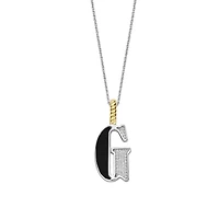 Initial Necklace Black