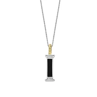 Initial Necklace Black