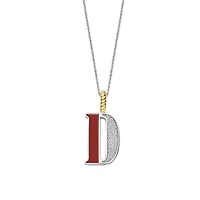 Initial Necklace Red Coral