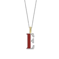 Initial Necklace Red Coral