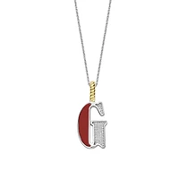 Initial Necklace Red Coral