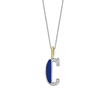 Initial Necklace Lapis Blue