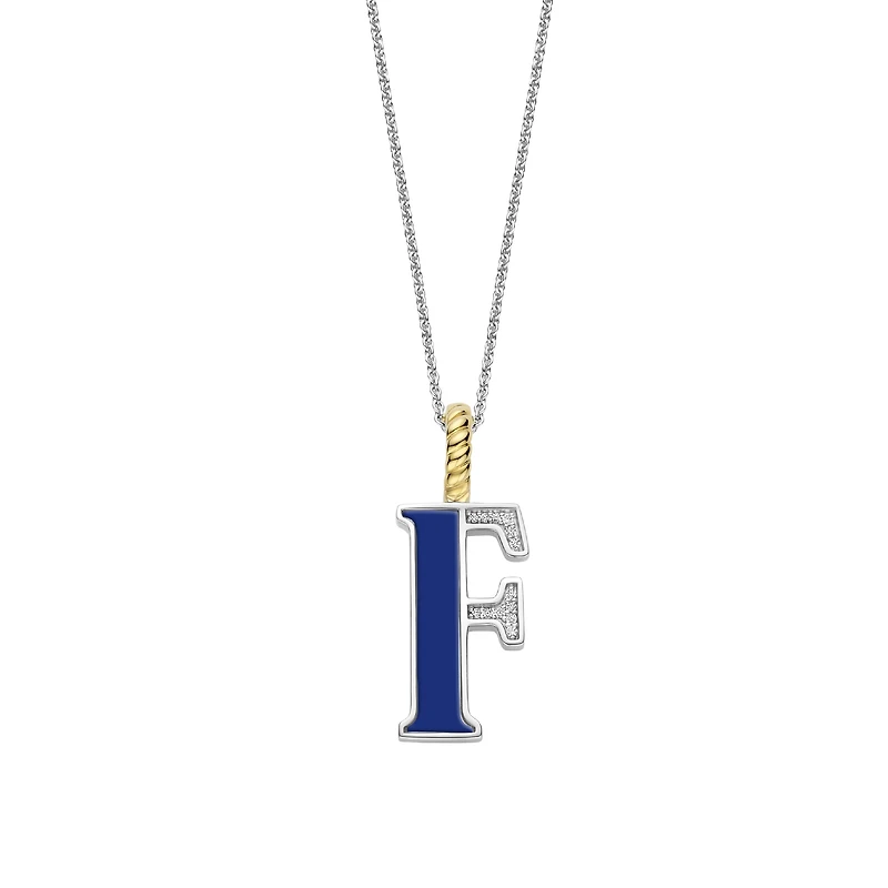Initial Necklace Lapis Blue