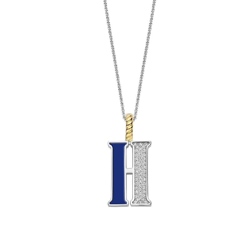 Initial Necklace Lapis Blue