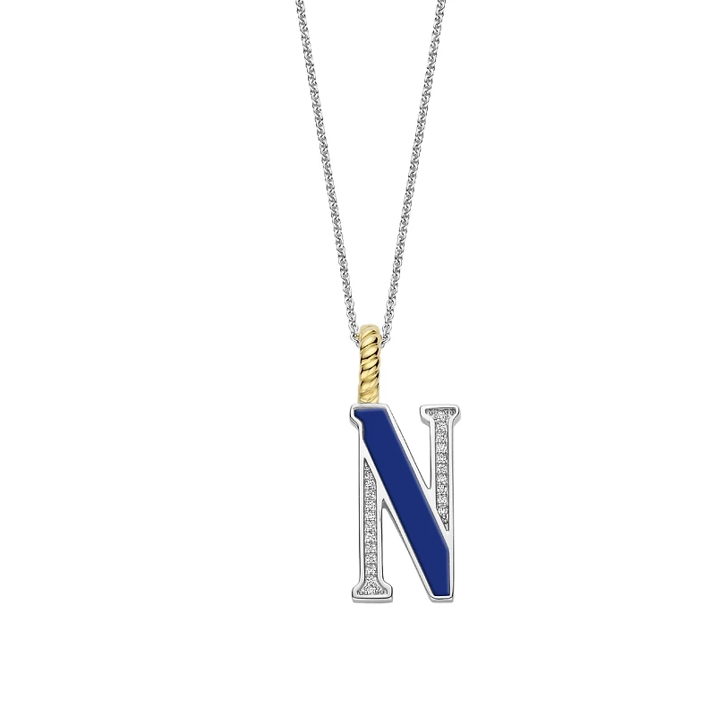 Initial Necklace Lapis Blue