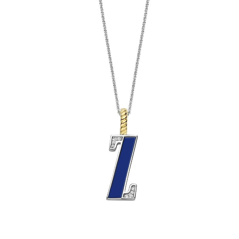 Initial Necklace Lapis Blue