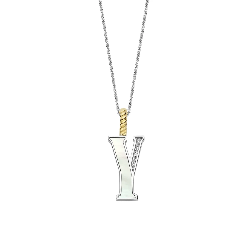 Initial Necklace Mother Pearl