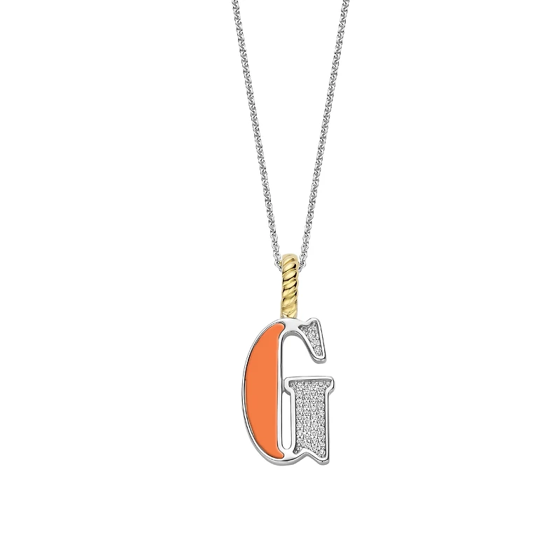 Initial Necklace Orange