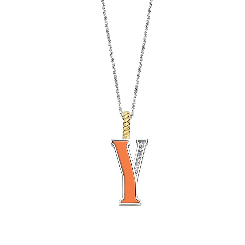 Initial Necklace Orange