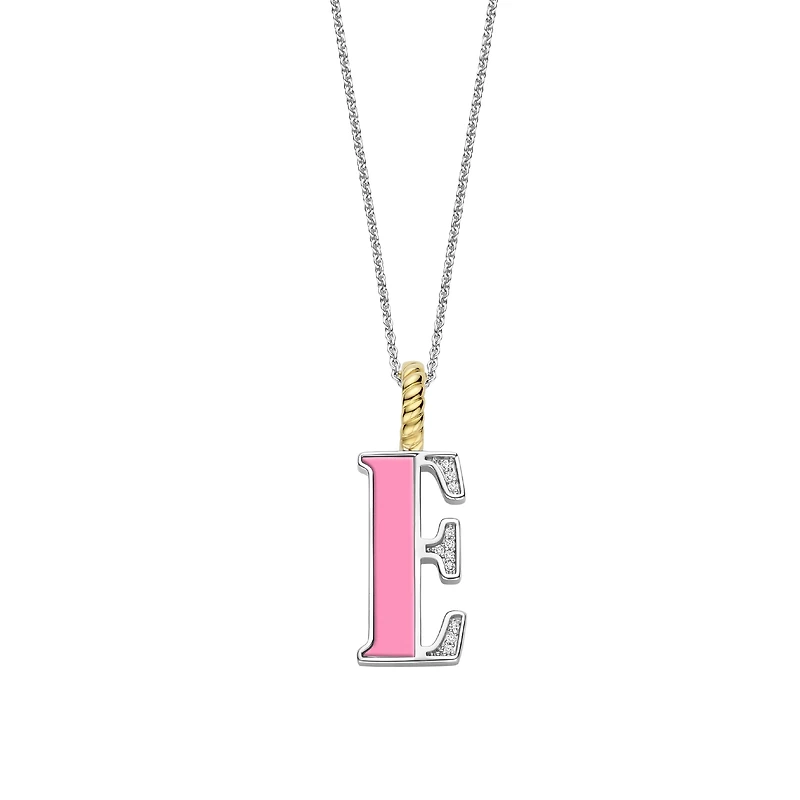 Initial Necklace Pink