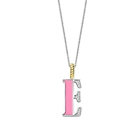 Initial Necklace Pink