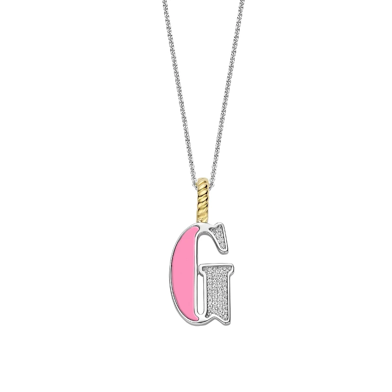 Initial Necklace Pink