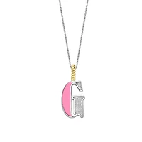 Initial Necklace Pink