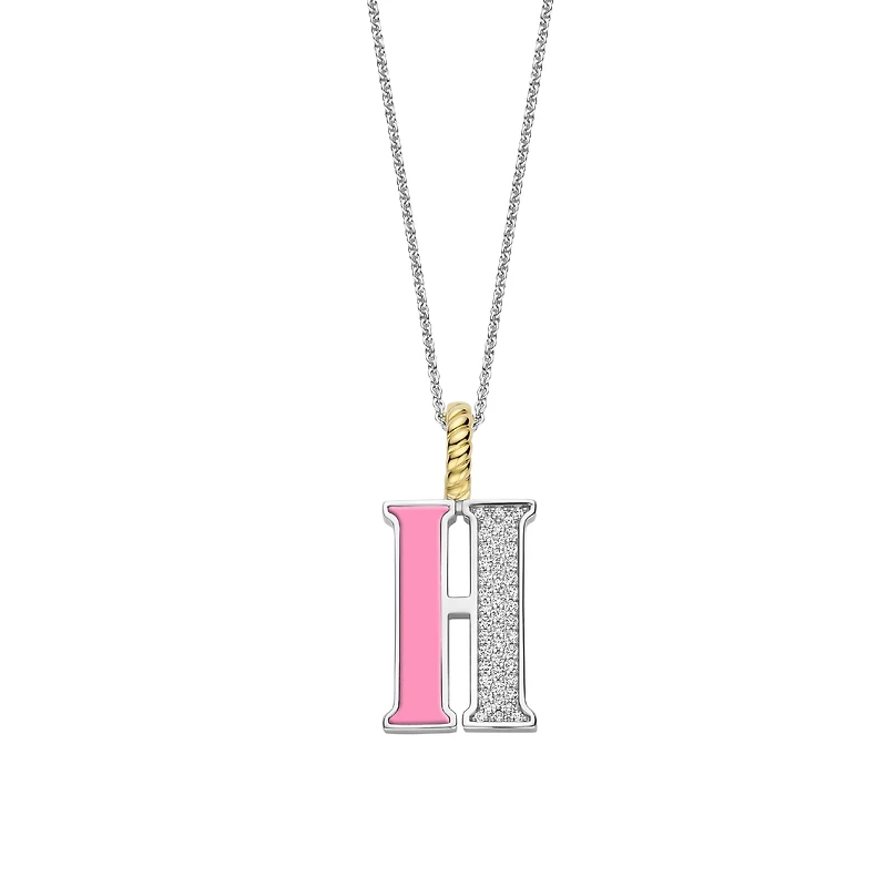 Initial Necklace Pink