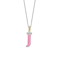 Initial Necklace Pink