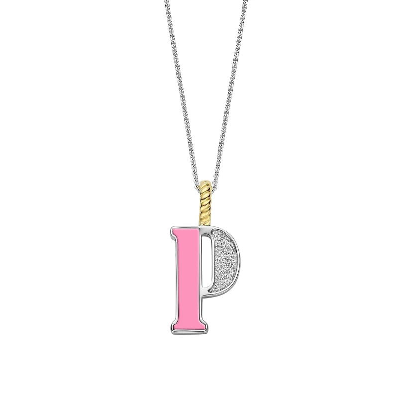 Initial Necklace Pink