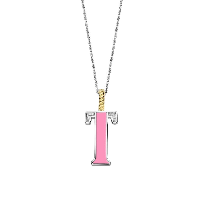 Initial Necklace Pink