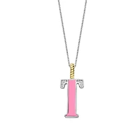 Initial Necklace Pink
