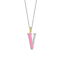 Initial Necklace Pink