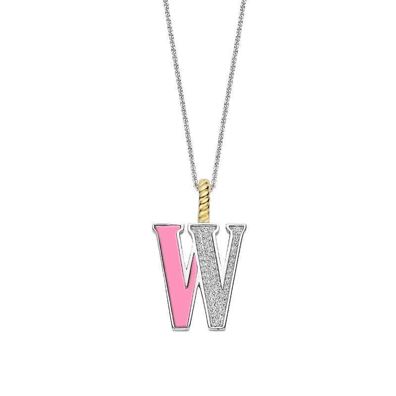 Initial Necklace Pink