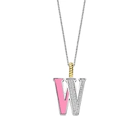 Initial Necklace Pink