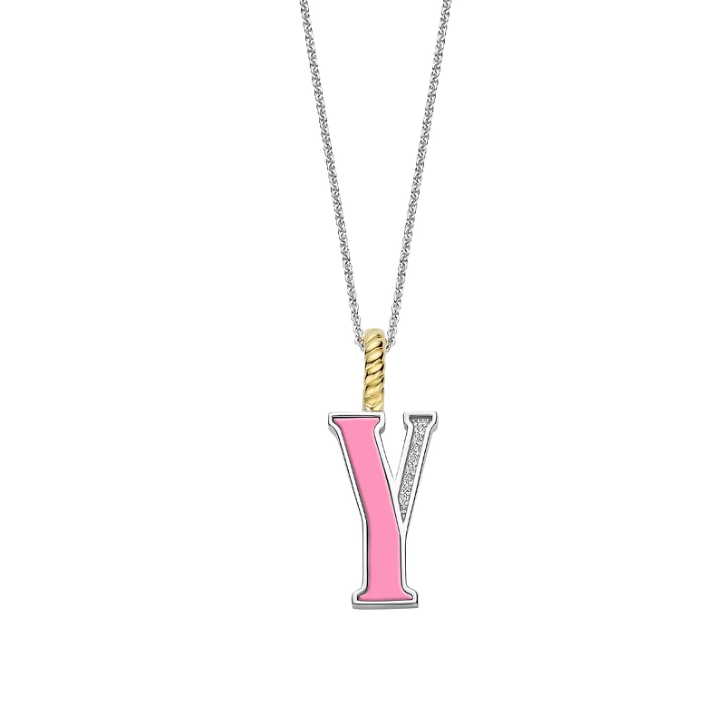Initial Necklace Pink