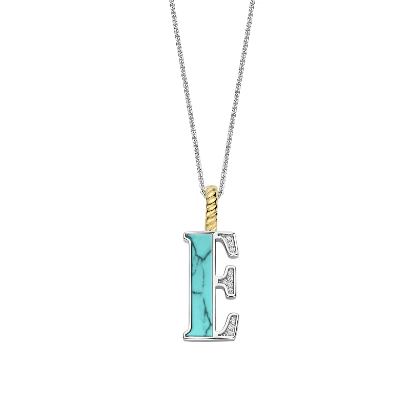Initial Necklace Turquoise
