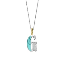 Initial Necklace Turquoise