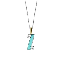 Initial Necklace Turquoise