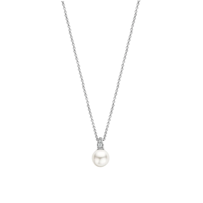 Cosmic Pearl Pave Necklace