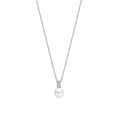Cosmic Pearl Pave Necklace