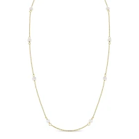 Kids Pearl Stations Gold Necklace