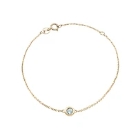 Birthstone Bezel Set Stone Bracelet - Yellow Gold