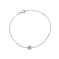 Birthstone Bezel Set Stone Bracelet - White Gold