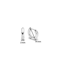 14.4mm All Silver Huggie Earrings