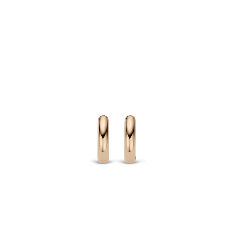 14.4MM Rose/Silver Huggie Earrings