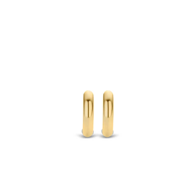 14.4mm Two Tone Huggie Earrings