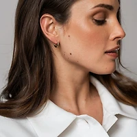 14.4mm Two Tone Huggie Earrings