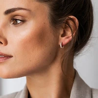 14.4MM Rose Pave Huggie Earrings