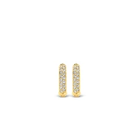 14.4MM Golden Pave Huggie Earrings