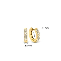14.4MM Golden Pave Huggie Earrings