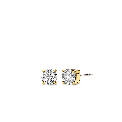 Basic Zirconia Golden Stud Earrings 7mm