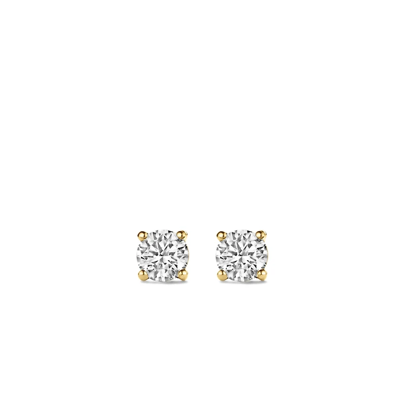 Basic Zirconia Golden Stud Earrings 7mm