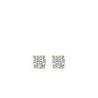 Basic Zirconia Golden Stud Earrings 7mm