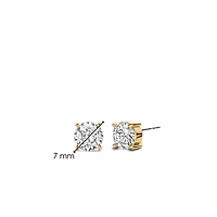 Basic Zirconia Golden Stud Earrings 7mm
