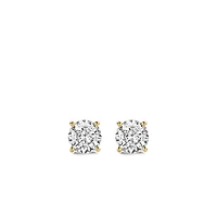 Basic Zirconia Golden Stud Earrings 9mm