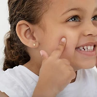 Polished Star Zirconia Kids Earrings